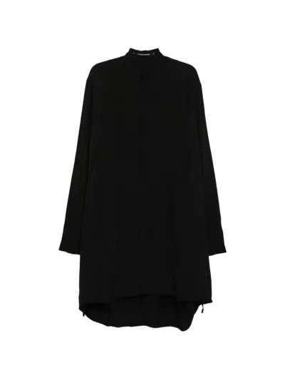 Julius Band Collar Shirt In Black