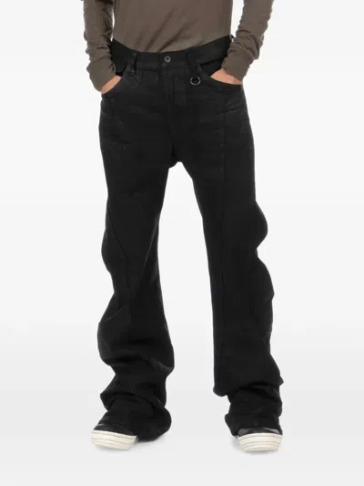 Julius Bending Woven Flared Trousers In Black