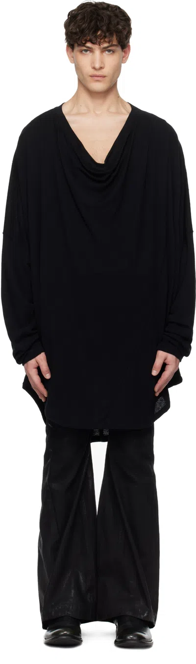 Julius Black Ana-knit Drape Sweater