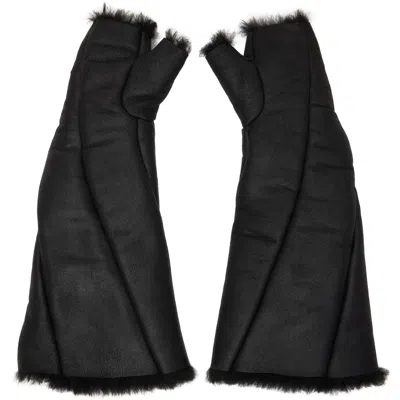 Julius Black Bending Shearling Gloves