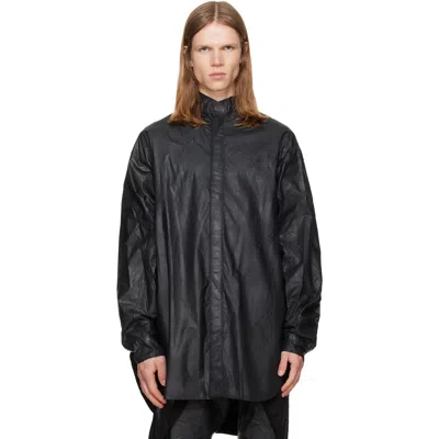 Julius Black Coated Big Shirt In Multi