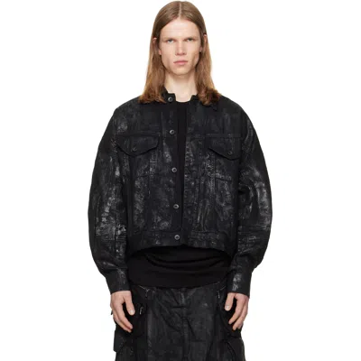 Julius Black Coated Dk Denim Jacket