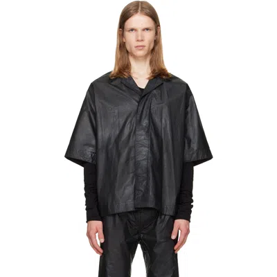 Julius Black Coated Kite Shirt In Animal Print