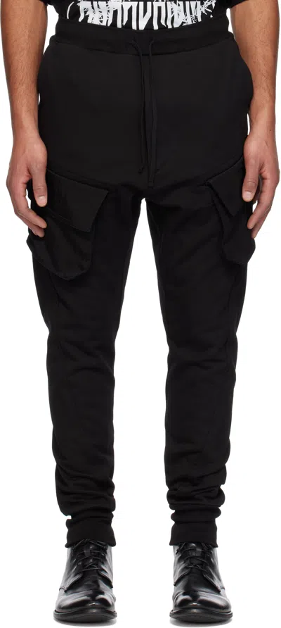 Julius Black Cotton Heavy Sweat Cargo Pants