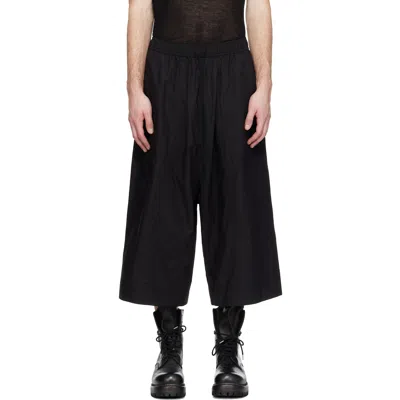 Julius Black Cropped Baggy Trousers