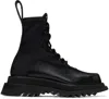 Julius Black Double-sole Combat Boots In Black