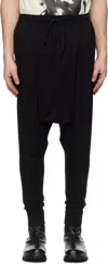 Julius Black Drop-crotch Runner Sweatpants In Black
