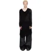 Julius Black Drop Neck Drape T-shirt In Black