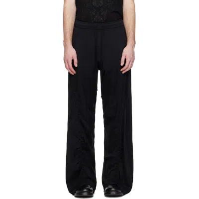 Julius Black Flare Wide Trousers In Animal Print