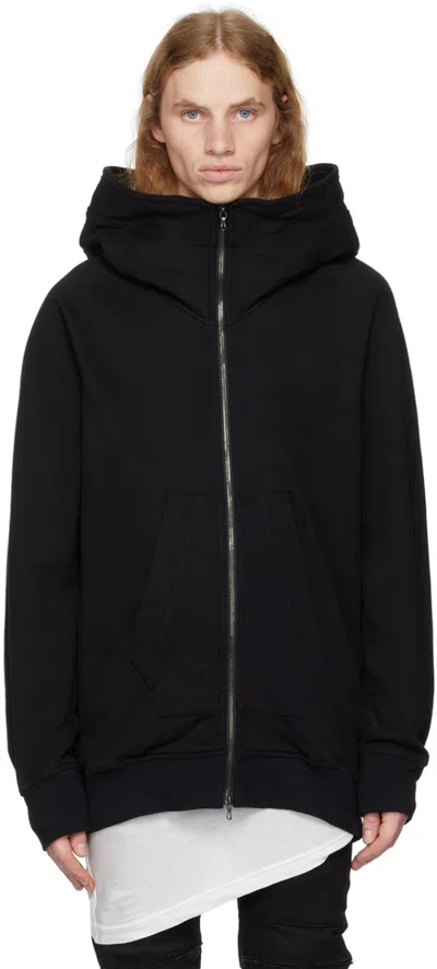 Julius Black Funnel Neck Hoodie