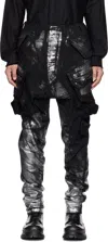 Julius Black Gasmask Cargo Pants In Silver