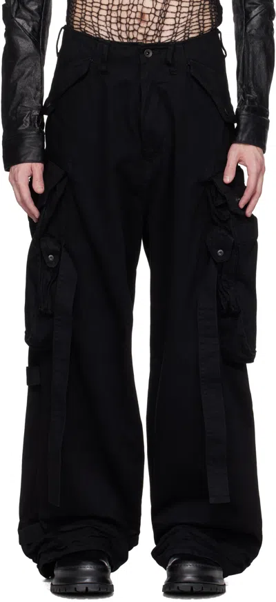 Julius Black Gasmask Denim Cargo Pants