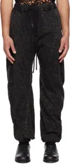 Julius Black Hellion Curved Trousers In Ash Black