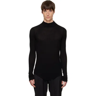 Julius Black High Neck Skinny T-shirt