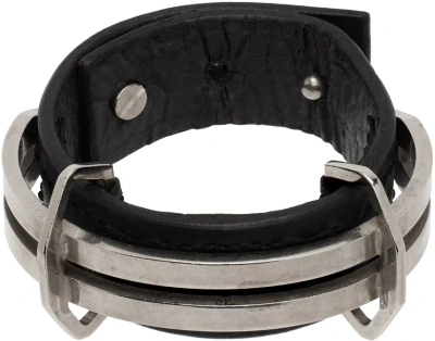Julius Black Leather Bracelet In Bkxsv