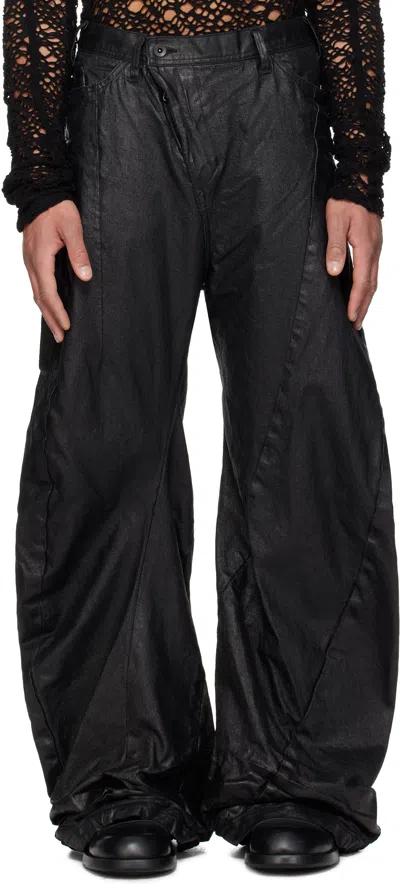 Julius Black Mylar Curved Jeans