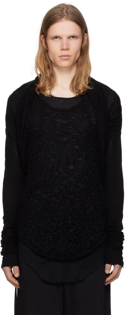 Julius Black Nio Drape Cardigan