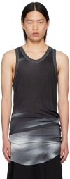 Julius Black Printed Tank Top In Black