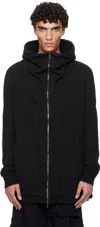 Julius Black Twisted Tuck Hoodie In Black