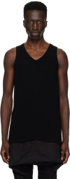 JULIUS BLACK RAW EDGE TANK TOP