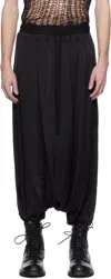 Julius Loose Fit Cotton Blend Trousers In Black