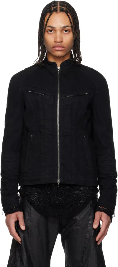 Julius Black Seamed Denim Jacket