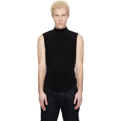 Julius Black Seamed High Neck T-shirt