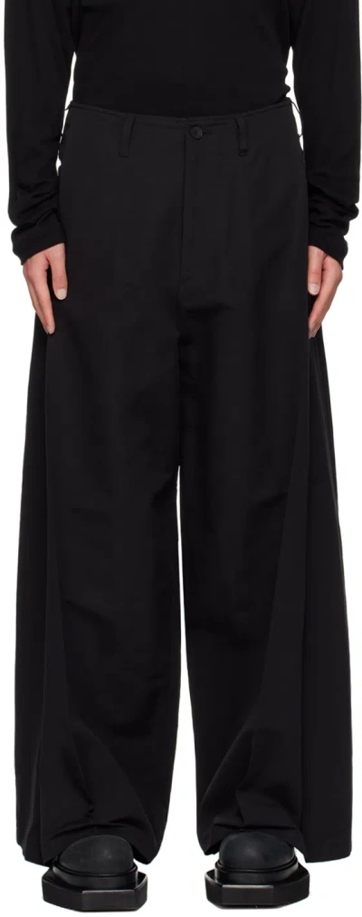 Julius Black Side Tuck Wide Trousers