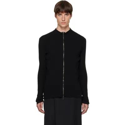 Julius Black Skinny Zip Sweater In Blue