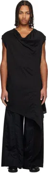 Julius Black Umbra Drape Tunic T-shirt In Black