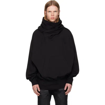 Julius Black W Neck Hoodie