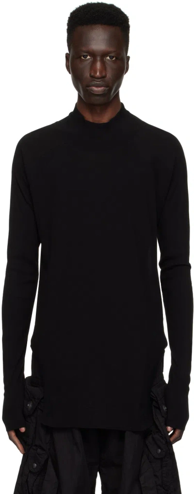 Julius Black Wide Neck Long Sleeve T-shirt