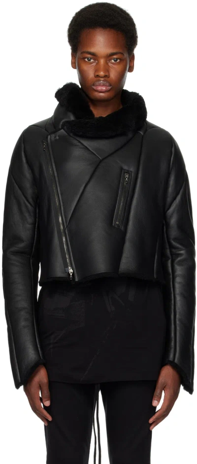 Julius Black Zipped Leather Jacket