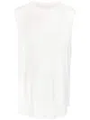 Julius Curved-hem Cotton Tank Top In White