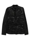 Julius Distressed Denim Jacket In Black