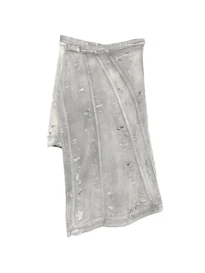 Julius Distressed Paneled Skirt In Pink