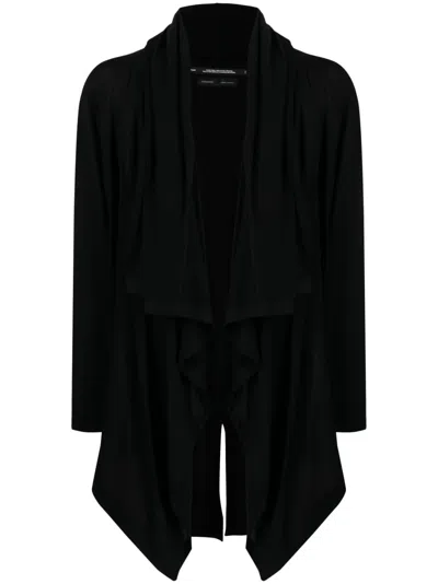 Julius Draped Jersey Cardigan In Schwarz