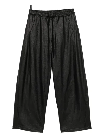 Julius Drawstring Wide-leg Pants In Black