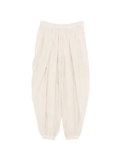 Julius Drawstring-waist Draped Tucks Pants In Multi