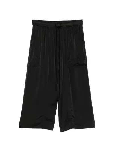 Julius Drawstring-waist Pocket-detail Trousers In Black