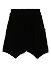 Julius Drop Crotch Fibroin Shorts In Black