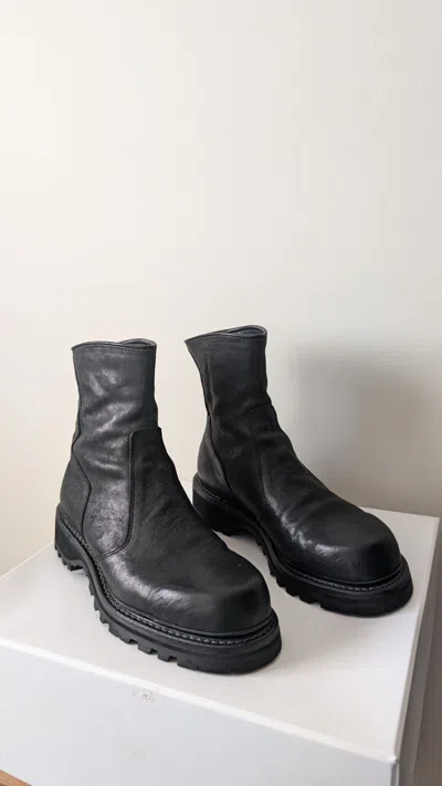 Pre-owned Julius Engineer Boots Fw18 In Black