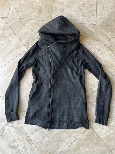 Pre-owned Julius Glitch Anatomical Waxed Hoodie In Black