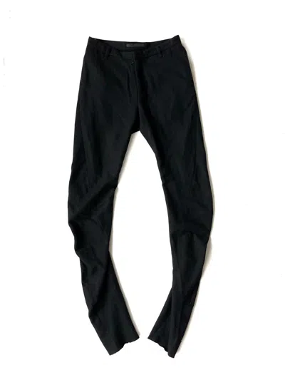 Pre-owned Julius Grail Twist Curve Leg Shrink Wool Melton Pants In Black