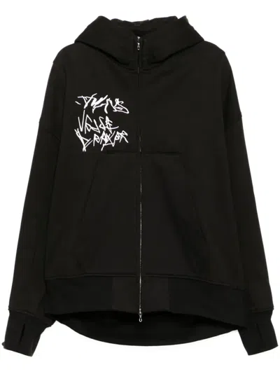 Julius Graphic-print Hoodie In Black