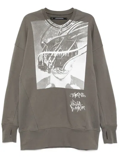 Julius Graphic-print Sweatshirt In Neutrals