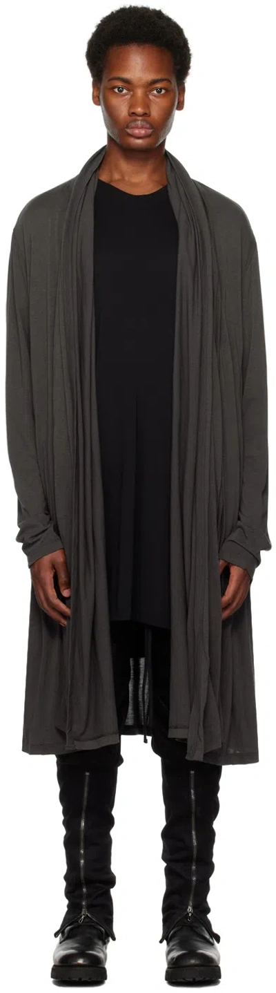 Julius Gray Open Front Cardigan In Dark Gray