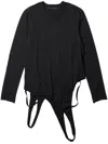 Julius Loop Membrane Long-sleeve Top In Black