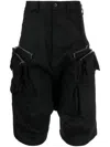 Julius Mid-rise Drop-crotch Shorts In Black