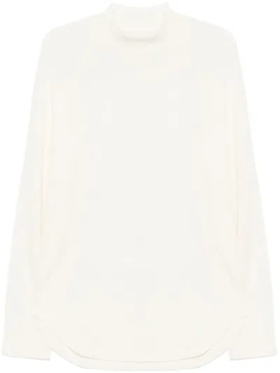 Julius Mock-neck Jumper In White